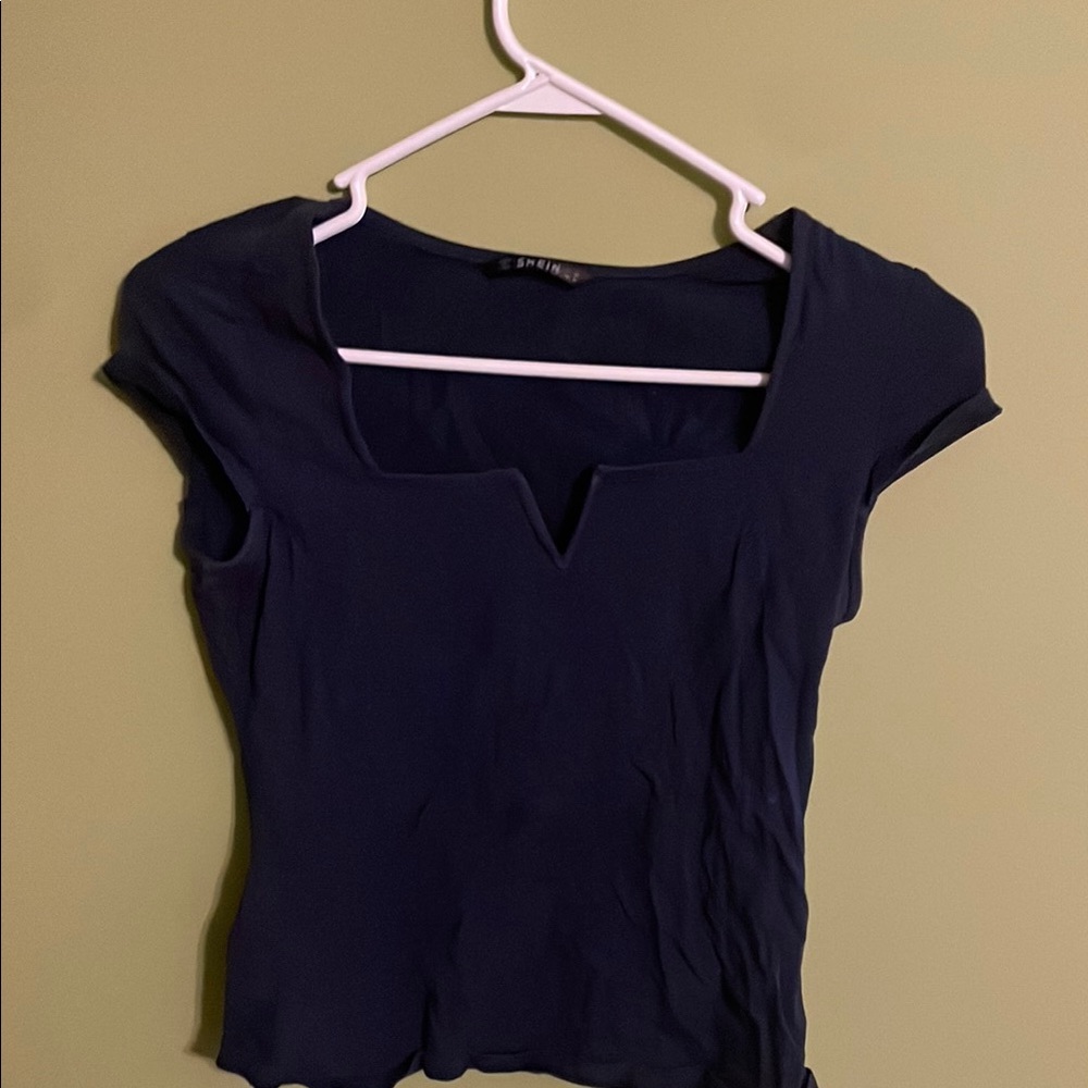 Elegant Navy Blue Women's Top